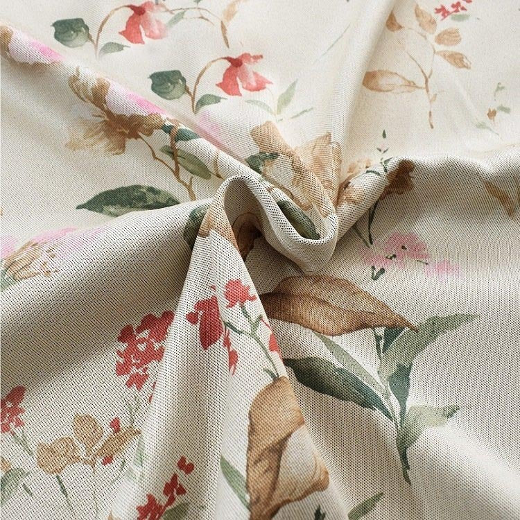 Anydrape 100cm Curtain Beige Flower Design Modern Luxury Retro Style Texture for Living Room Bedroom Dining Fashion Decor