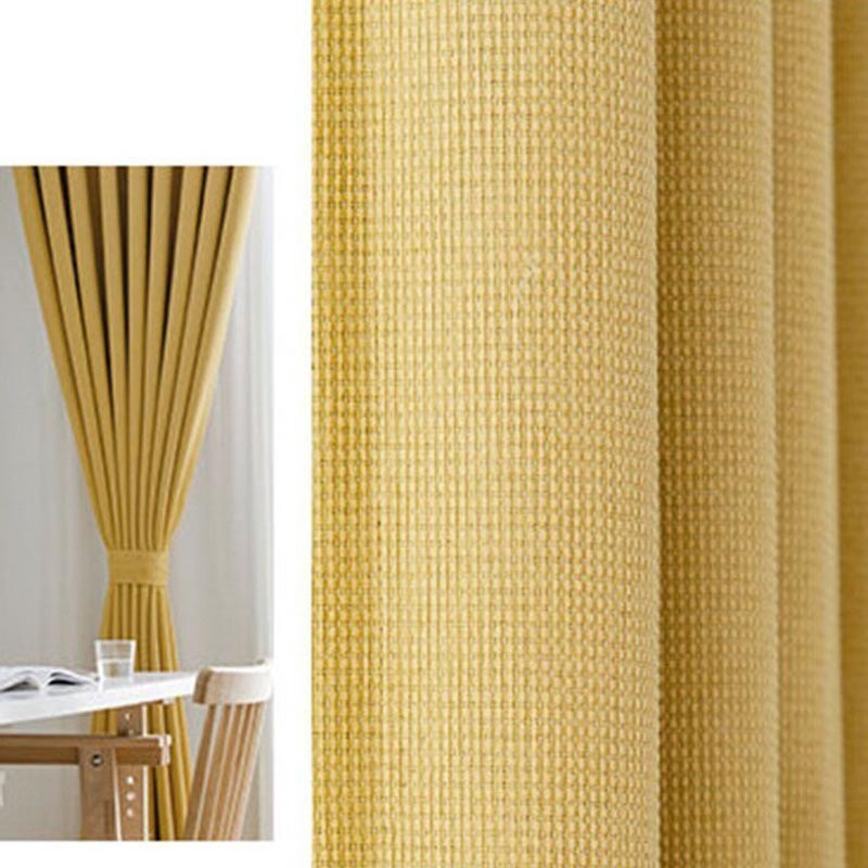 Anydrape Yellow Waffle Plaid Luxury Curtains – Modern Textured Drapes for Living Room, Bedroom & Dining Decor