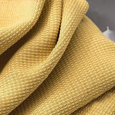Anydrape Yellow Waffle Plaid Luxury Curtains – Modern Textured Drapes for Living Room, Bedroom & Dining Decor