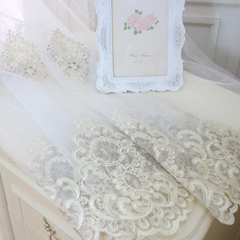 Anydrape 300cm Curtain White Style Flower Indoor Decorative Window Sheer Curtain For Living Room Bedroom Home Decor