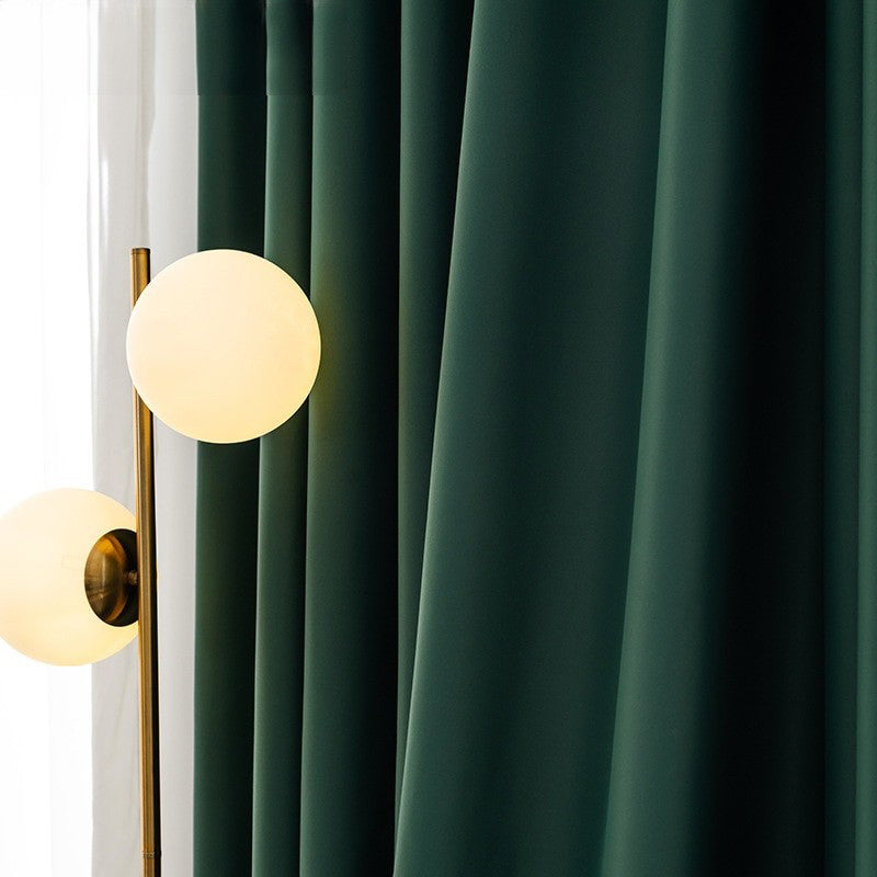 Anydrape Plain Dark Green Luxury Curtains – Modern Textured Drapes for Living Room, Bedroom & Dining Decor