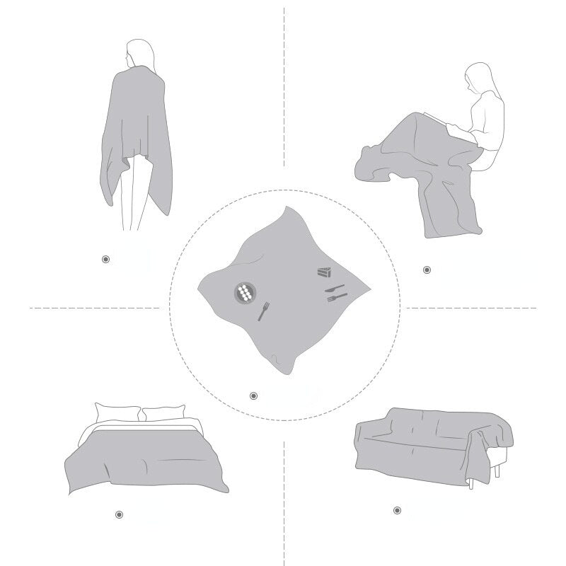 Anycozy Throw Blanket 130x180cm Faux Cashmere Sofa Cover Floral Tassel