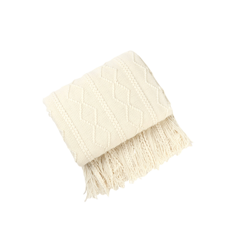 Anycozy White Faux Cashmere Throw Blanket Sofa Cover 130x180cm