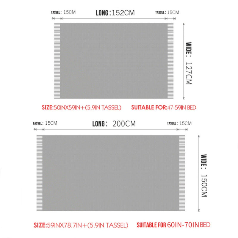 Anycozy Blue Faux Cashmere Throw Blanket Sofa Cover 150x230cm