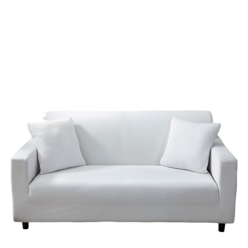 Anyseat 4 Seater Sofa Cover Plain White Style and Protection For Living Room Sofa Chair Elastic Stretchable Slipcover