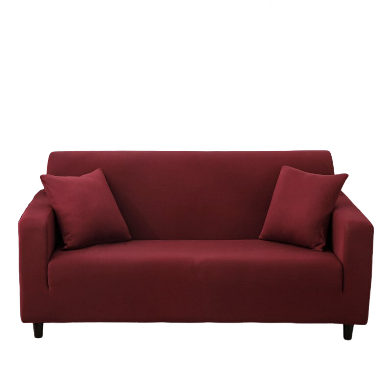 Anyseat 4 Seater Sofa Cover Plain Wine Red Style and Protection For Living Room Sofa Chair Elastic Stretchable Slipcover