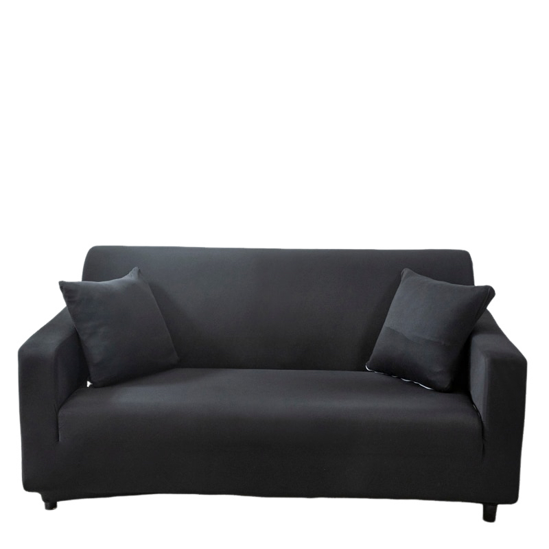 Anyseat 4 Seater Sofa Cover Plain Black Style and Protection For Living Room Sofa Chair Elastic Stretchable Slipcover