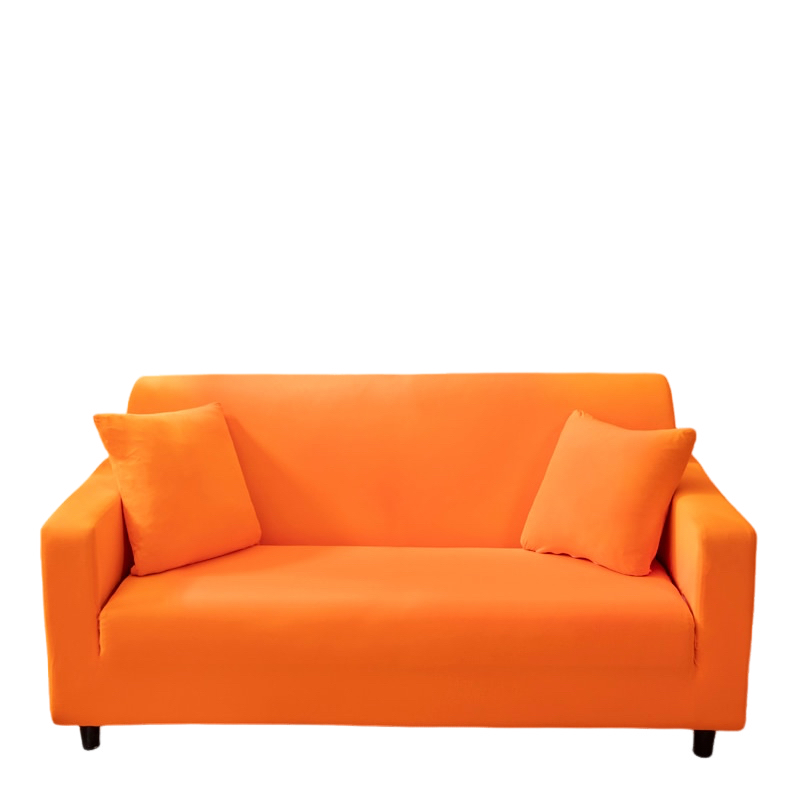 Anyseat 4 Seater Sofa Cover Plain Orange Style and Protection For Living Room Sofa Chair Elastic Stretchable Slipcover
