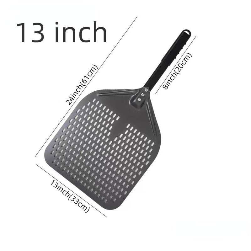 Anygleam Pizza Shovel 33 cm x 61cm  Dark Grey for Perforated Peel with Metal Handle Oven Turning Baking Accessory