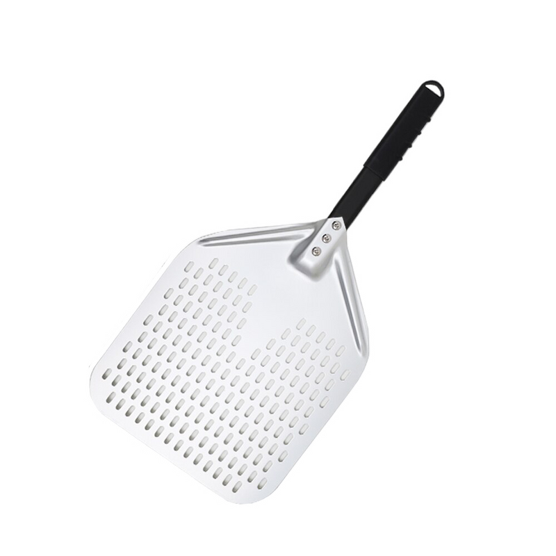 Anygleam Pizza Shovel 33 cm X 62cm Silver for Perforated Peel with Metal Handle Oven Turning Baking Accessory