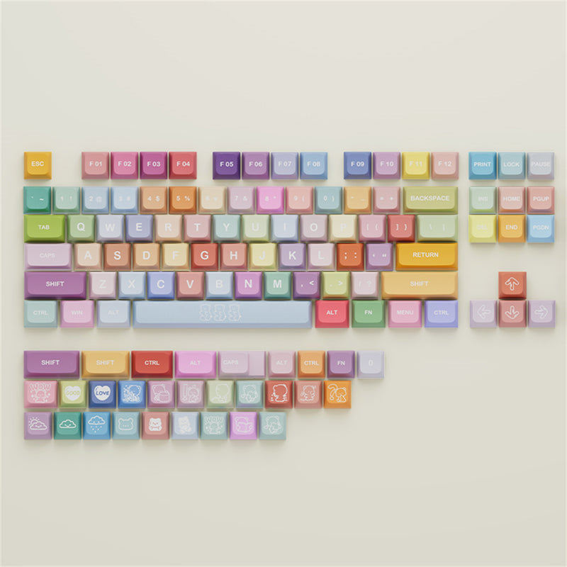 ANYMOB Keycap Keyboard Gummy Bears 133 Keys Colorful Mechanical Gaming DIY Dye Touch Clicks