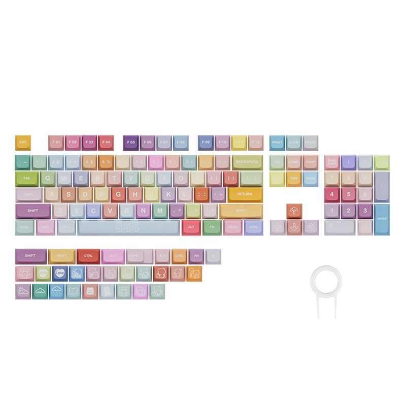 ANYMOB Keycap Keyboard Gummy Bears 133 Keys Colorful Mechanical Gaming DIY Dye Touch Clicks