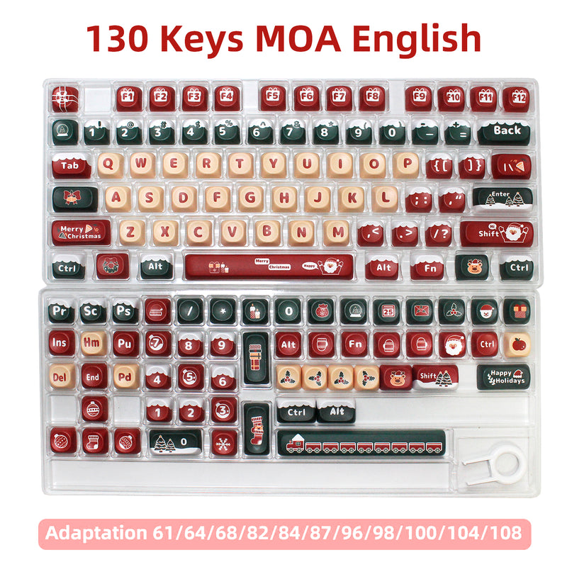 ANYMOB Keycap Keyboard Red Black 130 Keys Sublimation Switch Touch Keys