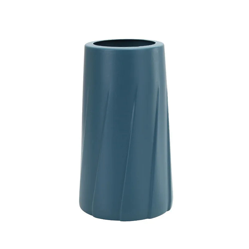 ANYDECO Flower Vase Blue Medium Nordic Plastic Table Decor