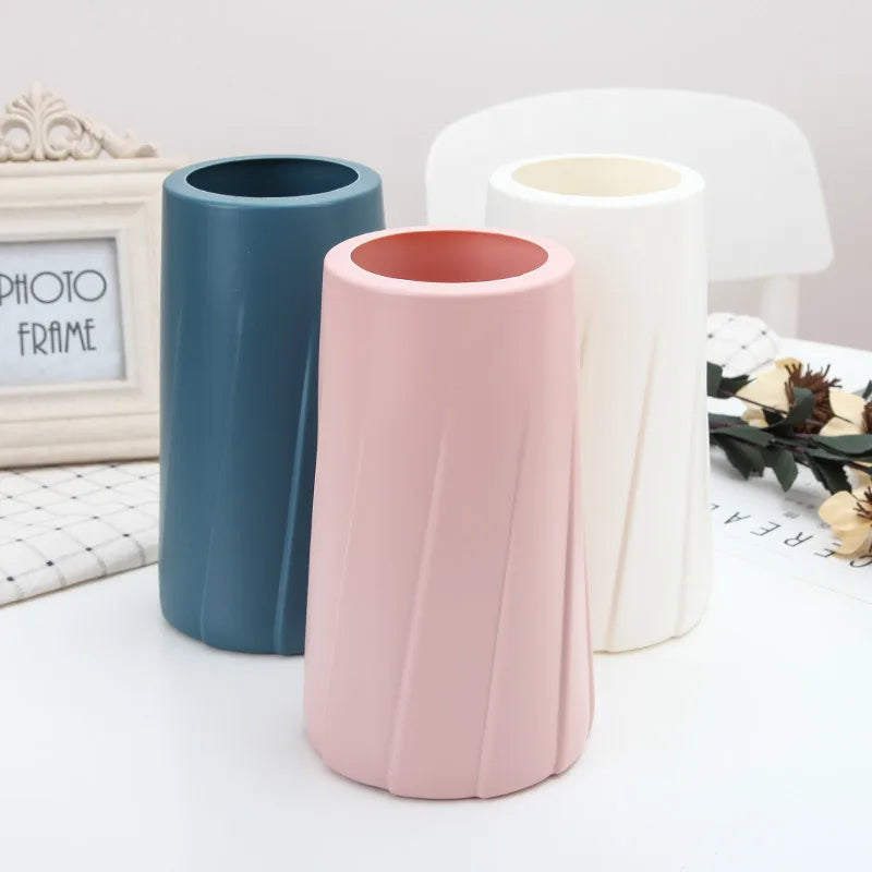 ANYDECO Flower Vase Light Pink Medium Nordic Plastic Table Decor