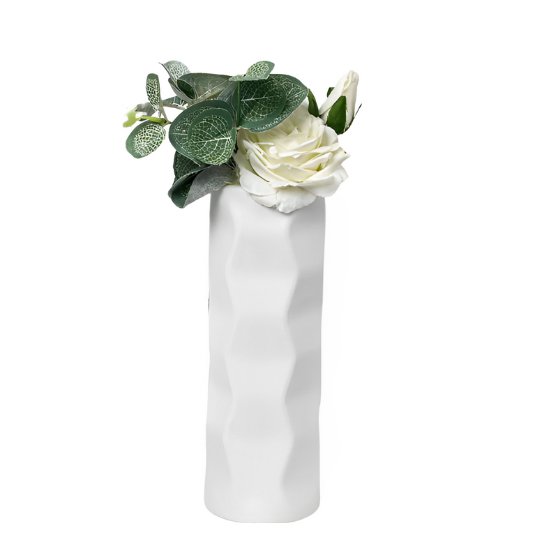 ANYDECO Flower Vase White Small Nordic Plastic Table Centerpiece Decor