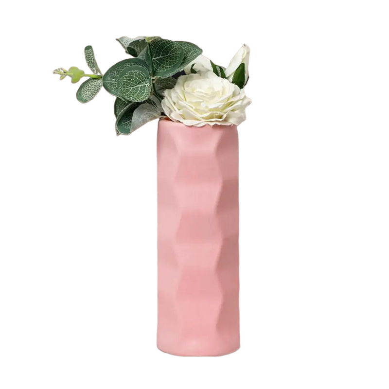 ANYDECO Flower Vase Pink Small Nordic Plastic Table Centerpiece Decor