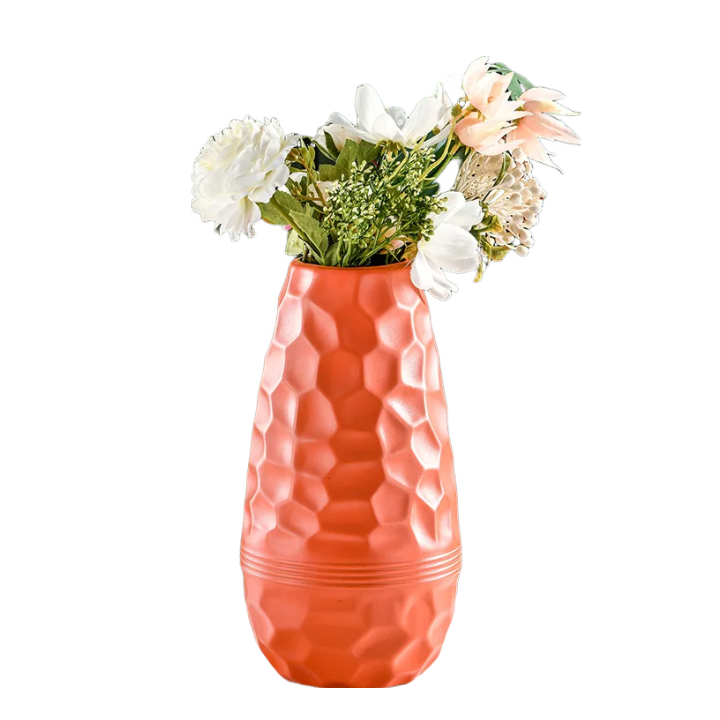 ANYDECO Flower Vase Coral Red Large Meteorite Nordic Style Table Decor