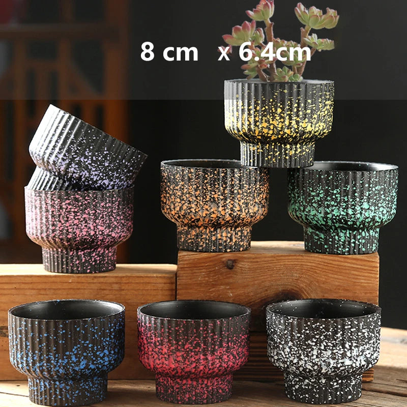ANYDECO Flower Vase Speckled Small Succulent Plant Pot Home Office Decor