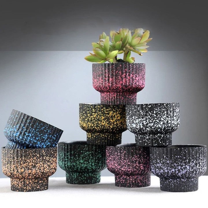 ANYDECO Flower Vase Speckled Small Succulent Plant Pot Home Office Decor
