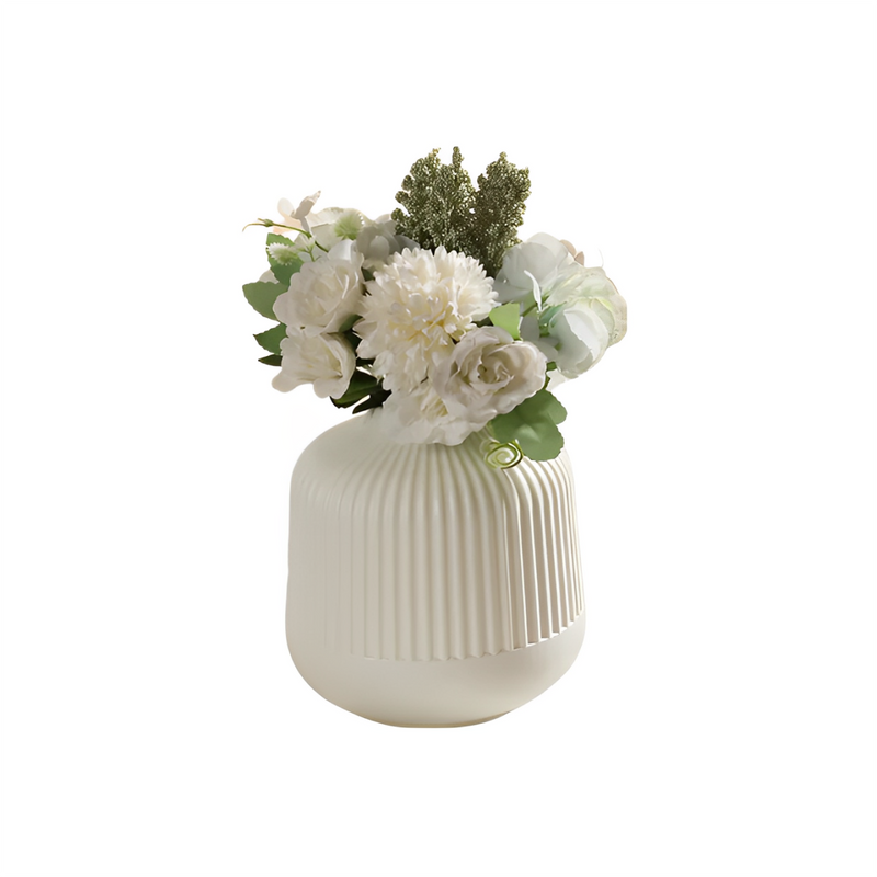 ANYDECO Flower Vase White Small Nordic Plastic Pot Home Decor