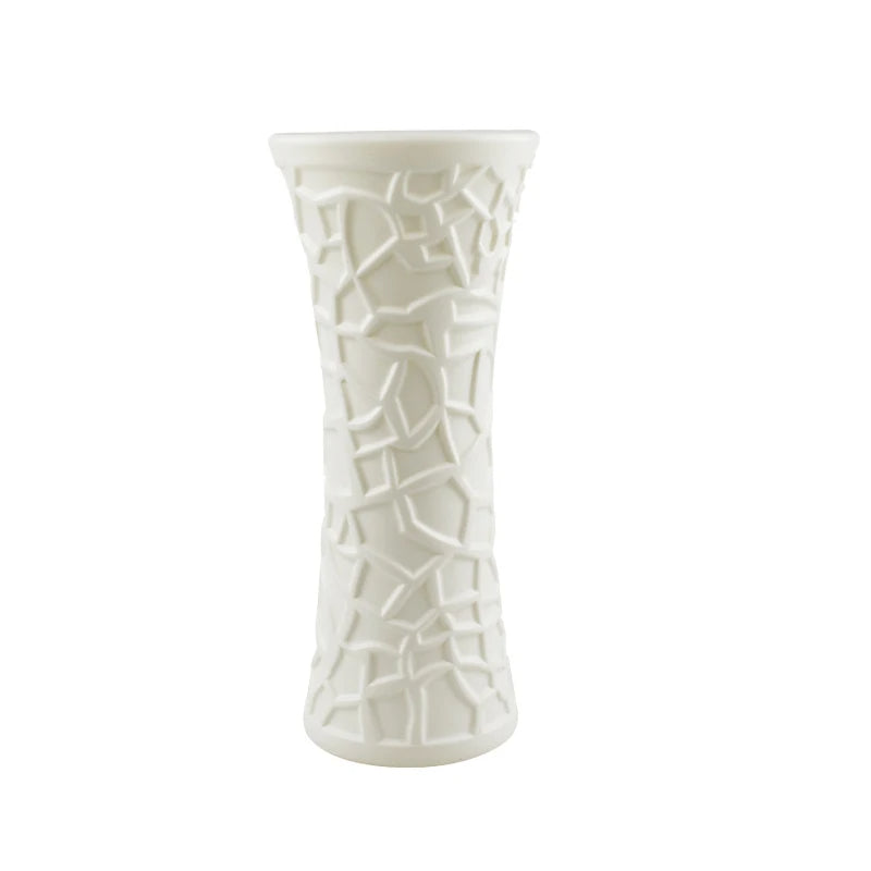 ANYDECO Flower Vase White Large Geometric Nordic Style Pot Home Decor