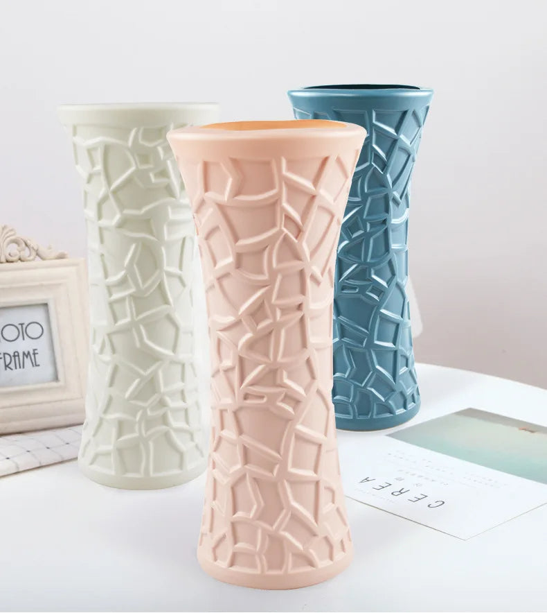 ANYDECO Flower Vase White Large Geometric Nordic Style Pot Home Decor