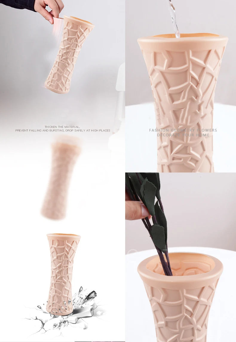 ANYDECO Flower Vase White Large Geometric Nordic Style Pot Home Decor