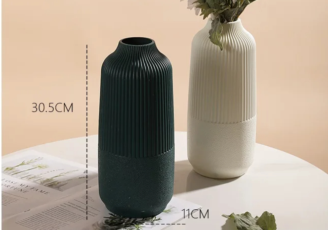 ANYDECO Flower Vase Rosy Red Large Nordic Style Pot Room Home Decor