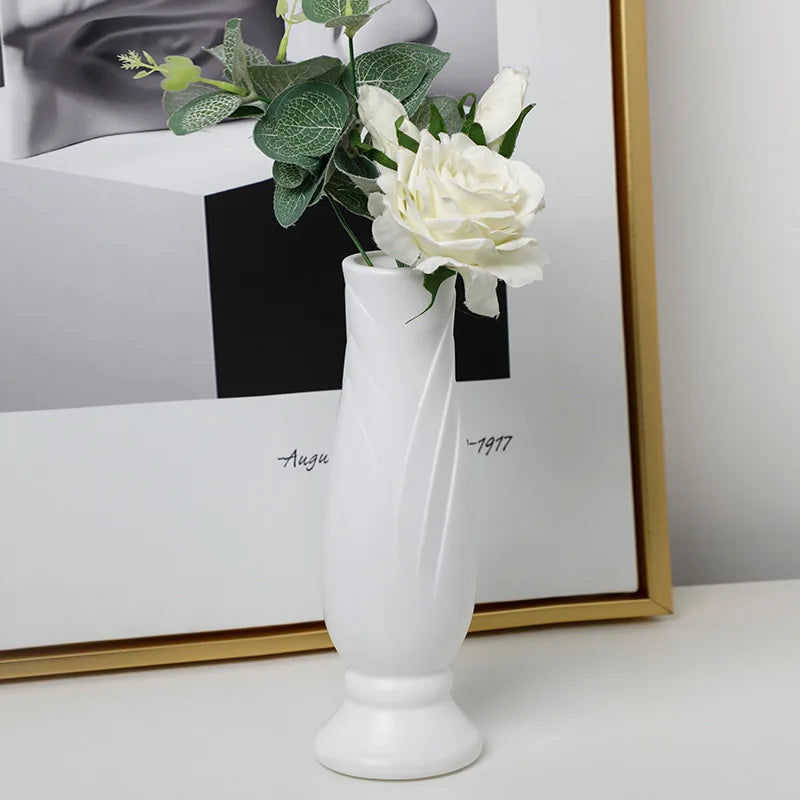 ANYDECO Flower Vase White Small Nordic Style Pot Living Room Decor