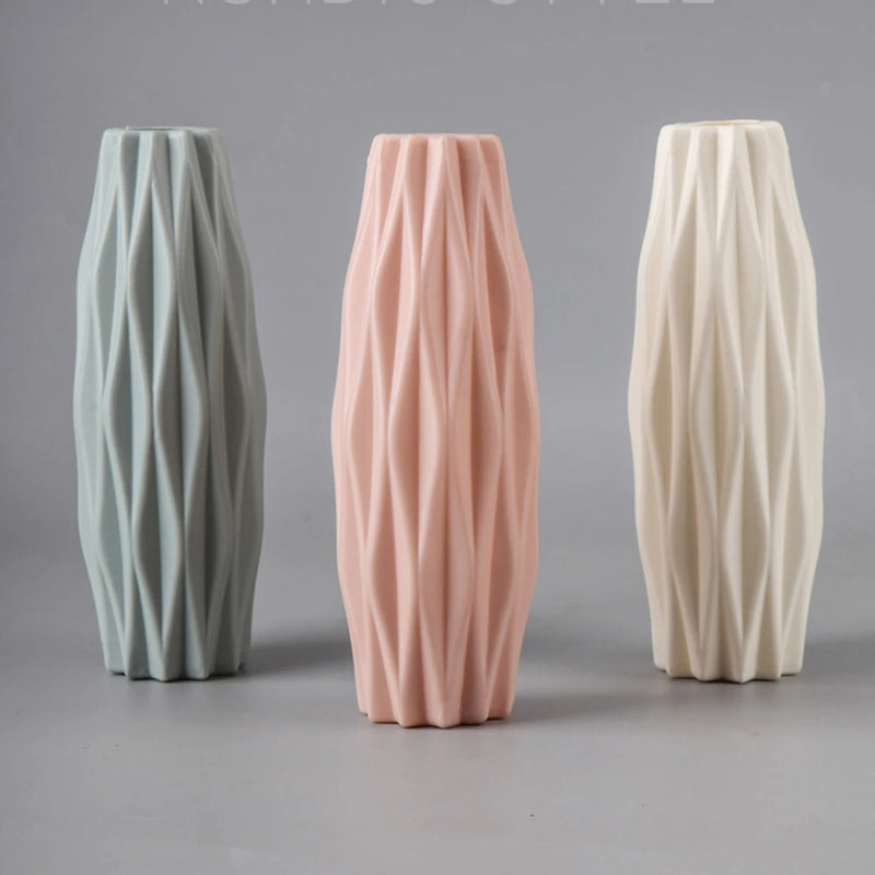 ANYDECO Flower Vase White Small Geometric Nordic Style Pot Home Decor