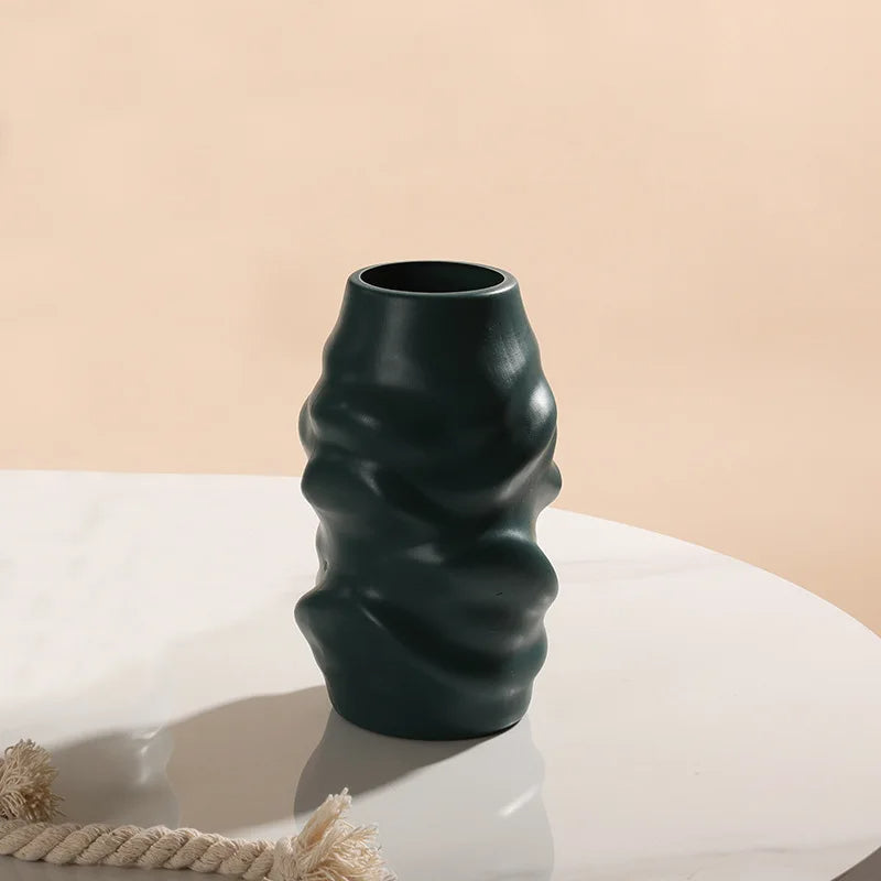 ANYDECO Flower Vase Green Medium Melting Style Nordic Pot Home Decor