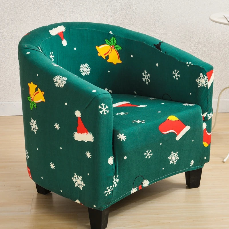 Anyseat Chair Cover Green Christmas Design Dust Proof Tub Slipcover Home Decor