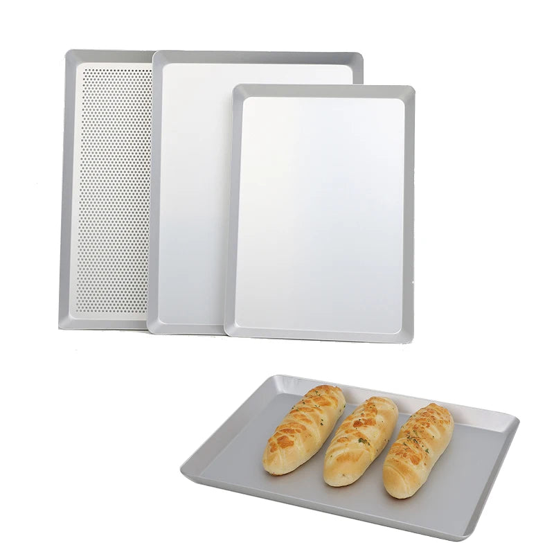 ANYGLEAM Baking Tray 2Pcs Rectangular Oven Pastry Sheet Pan