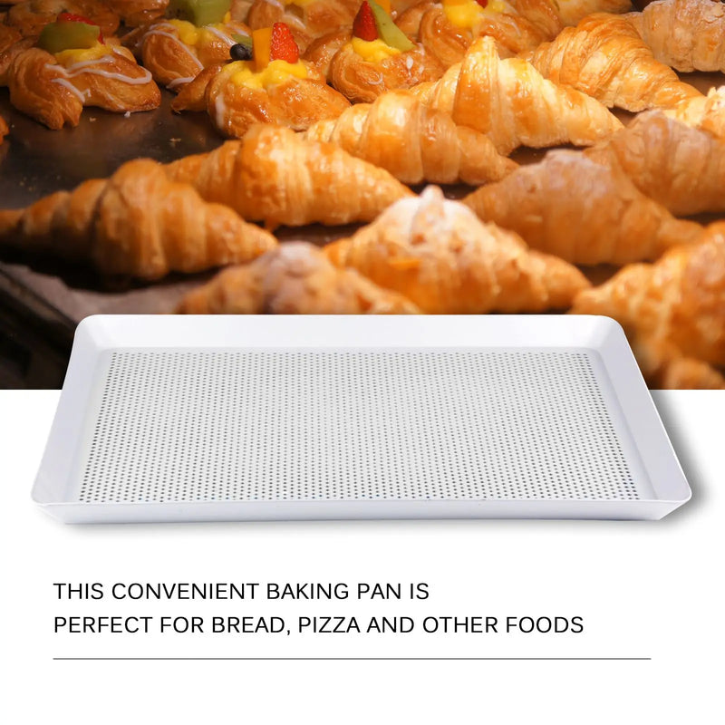 ANYGLEAM Baking Tray Silver 1Pc Rectangular Perforated Oven Pastry Sheet Pan With Hole