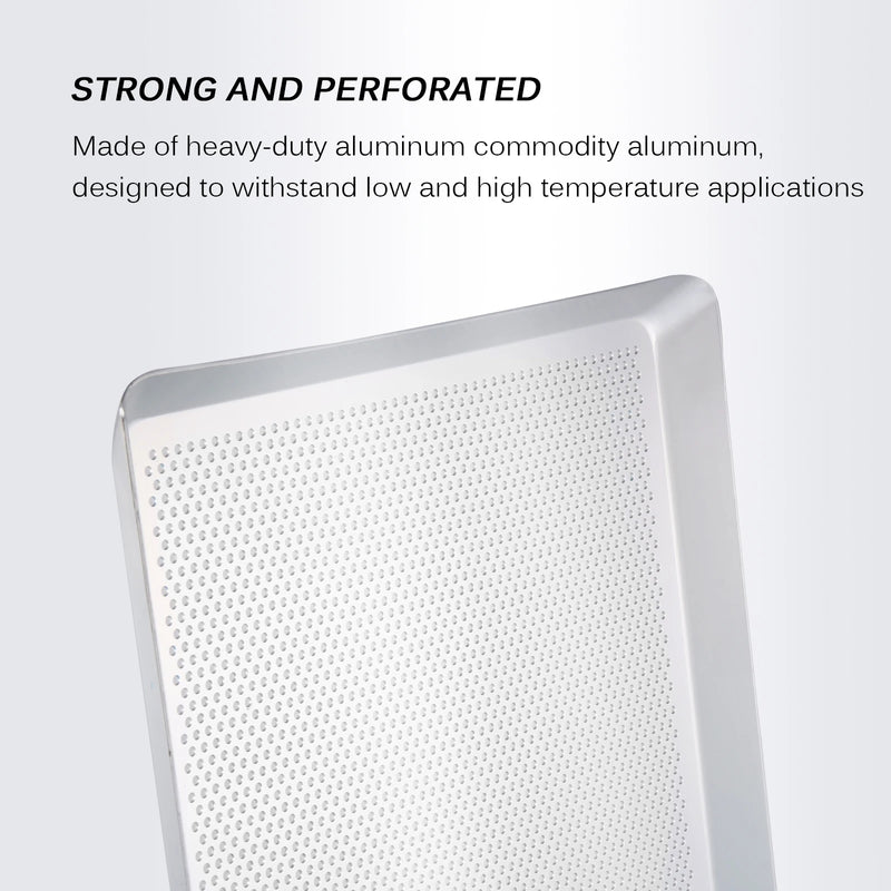 ANYGLEAM Baking Tray Silver 1Pc Rectangular Perforated Oven Pastry Sheet Pan With Hole