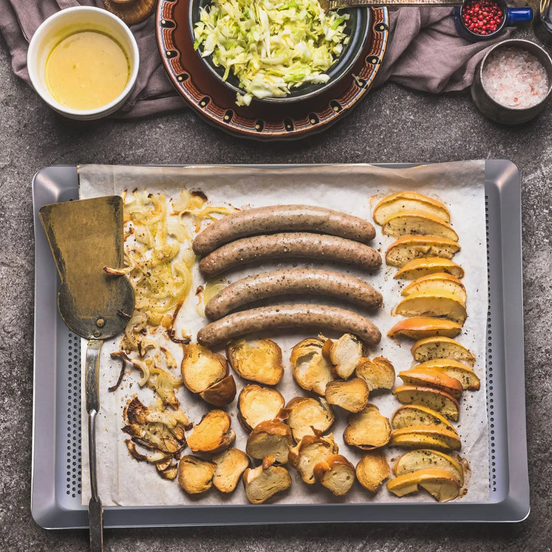 ANYGLEAM Baking Tray Silver 1Pc Rectangular Perforated Oven Pastry Sheet Pan With Hole