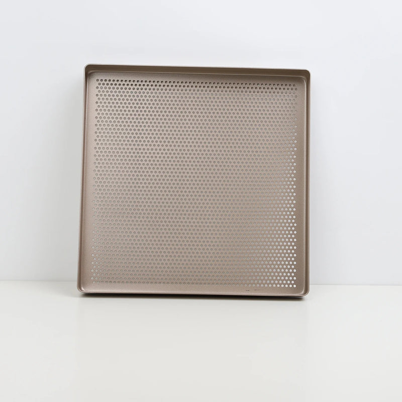 ANYGLEAM Baking Tray Silver Square Non Stick Oven Toaster Pastry Sheet Pan With Hole