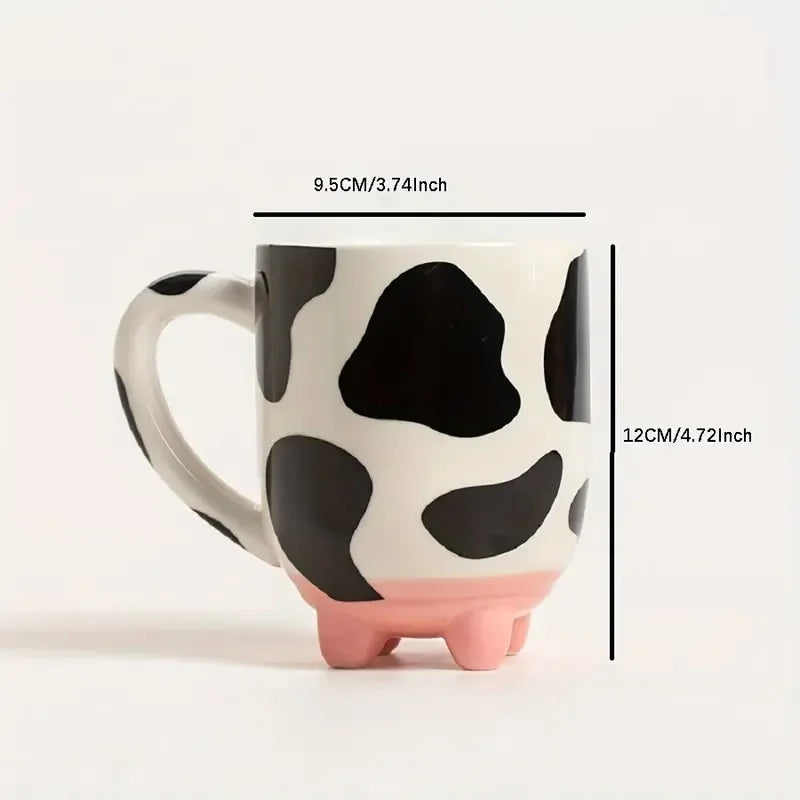 ANYGLEAM Coffee Mug Ceramic With Cow Print Hot Bevarages Drinkware