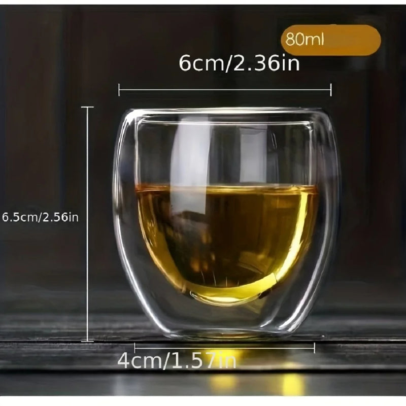 Anygleam Tea Cups 18Pcs Insulated Espresso Double Wall Shot Glass Drinkware