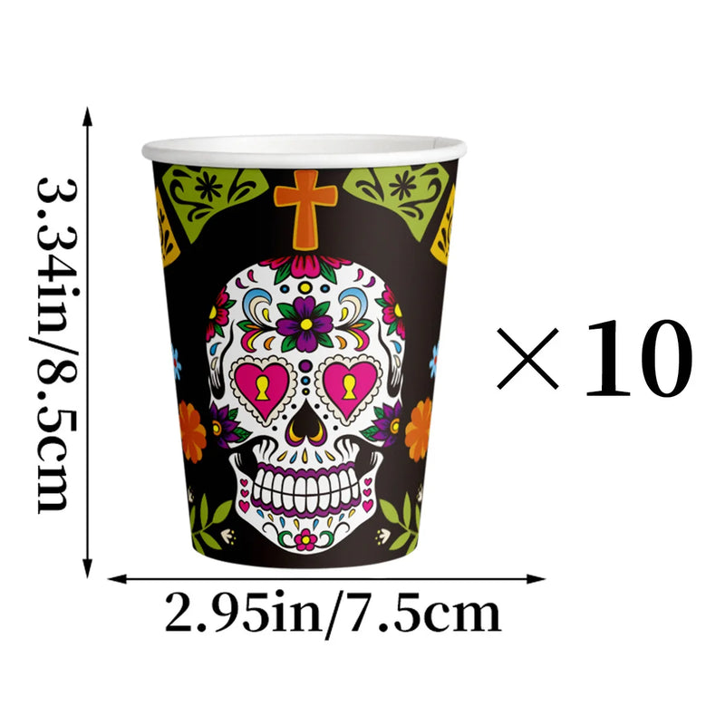 ANYPARTY Disposable Paper Cups 10Pcs Halloween Party Tableware