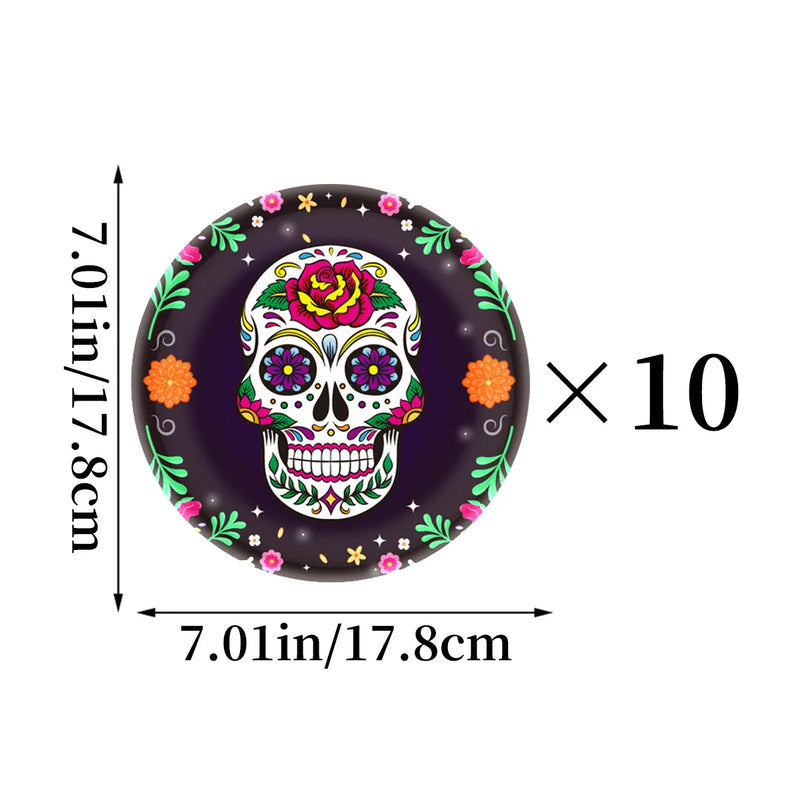 ANYPARTY Disposable Paper Plates 10Pcs Halloween Party Tableware