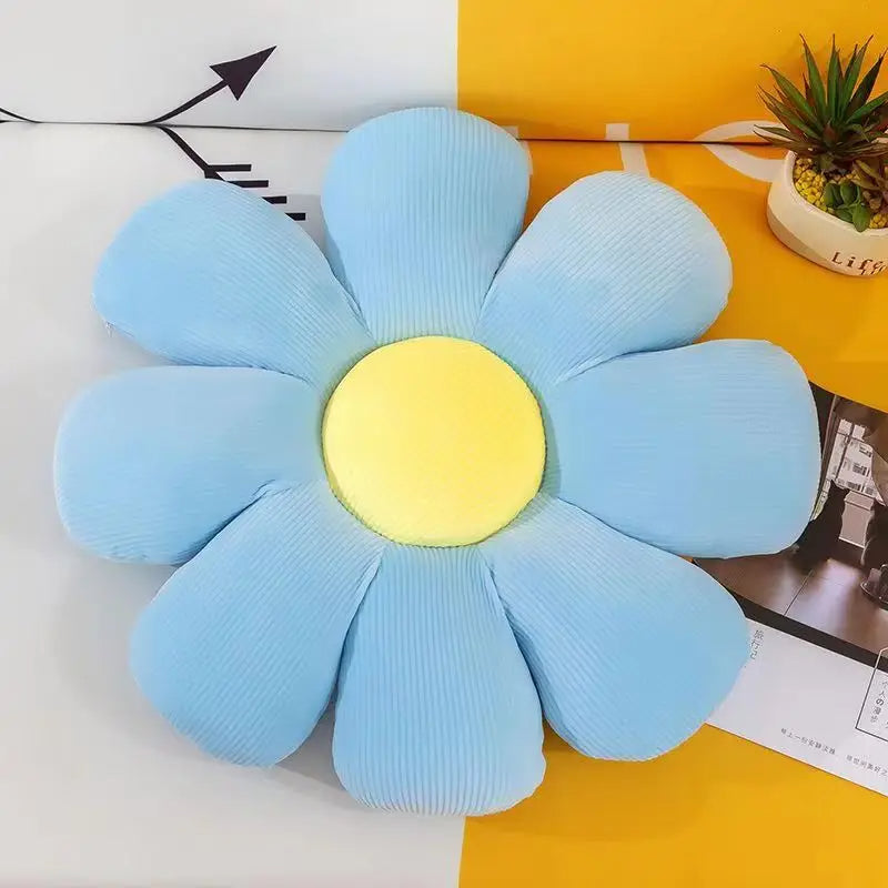 Anypillow Blue Daisy Throw Pillow with Plush Cushion