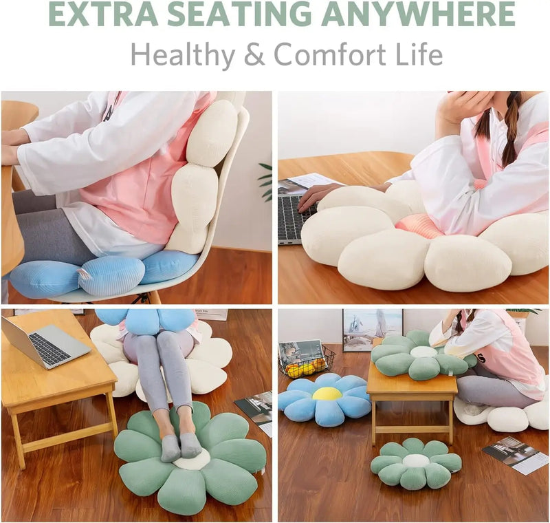 Anypillow Blue Daisy Throw Pillow with Plush Cushion