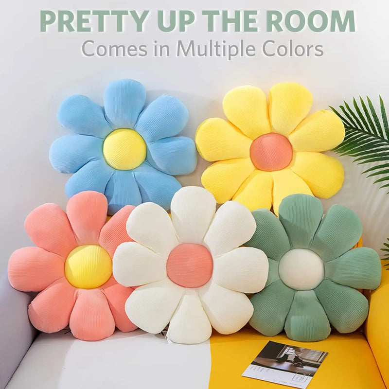 Anypillow White Daisy Throw Pillow with Plush Cushion