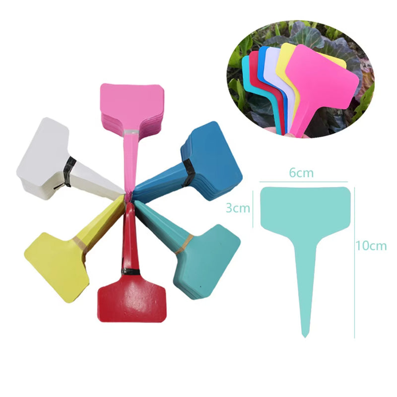 Anygreen Garden Plant Labels 60PCS Multi Color Plastic T Type Tags Home Gardening