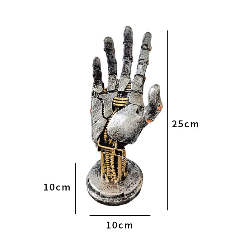 ANYDECO Figurine Light Grey Cyberpunk Robotic Hand Statue Game Controller Stand
