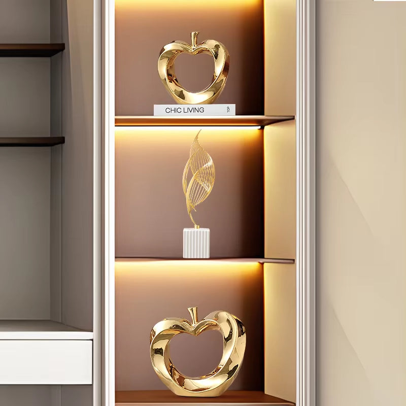 ANYDECO Figurine Gold Apple Nordic Home Decor Sculpture and Ornament