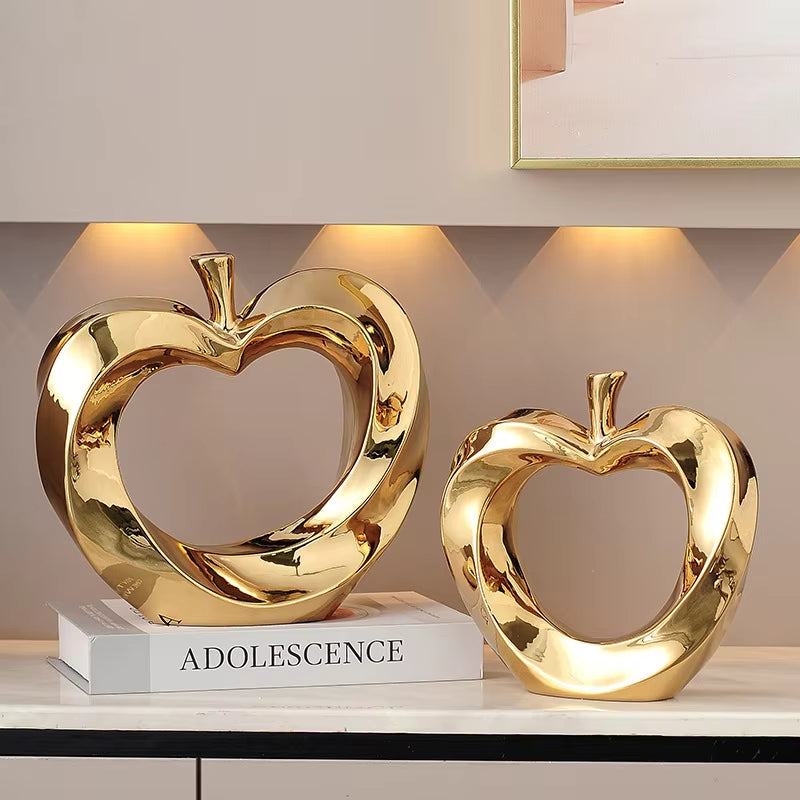 ANYDECO Figurine Gold Apple Nordic Home Decor Sculpture and Ornament