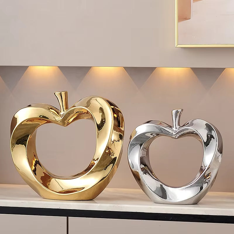 ANYDECO Figurine Gold Apple Nordic Home Decor Sculpture and Ornament